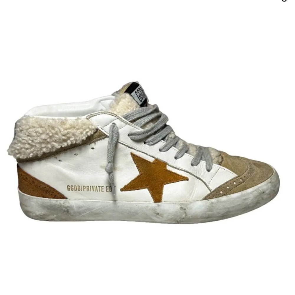 ** WORN ONCE, LIKE NEW ** GOLDEN GOOSE Shearling Leather Sneakers